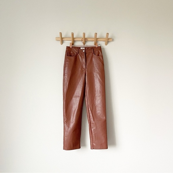 Wilfred Cognac Brown Vegan Leather Pants